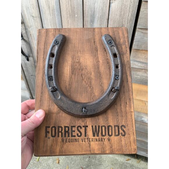 Personalized Rustic Horseshoe Wall Hanger - Picture 1 of 7